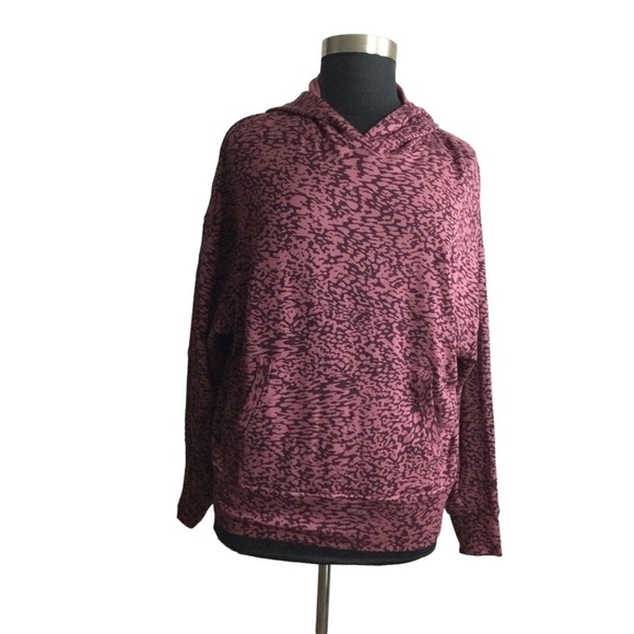 ATHLETA Balance Hoodie Ocelot Spot Twany Rose Sweatshirt Plus Size Nwot - Picture 1 of 14